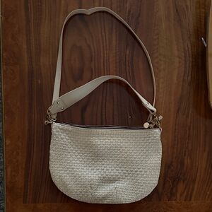 Clare V Cream Woven Moyen Messenger Bag